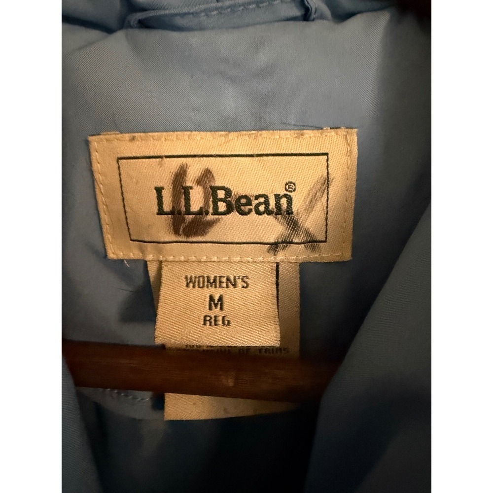 LL Bean Womens Light Blue Quilted Shawl Collar Snap Front Puffer Jacket Size M - Picture 2 of 7